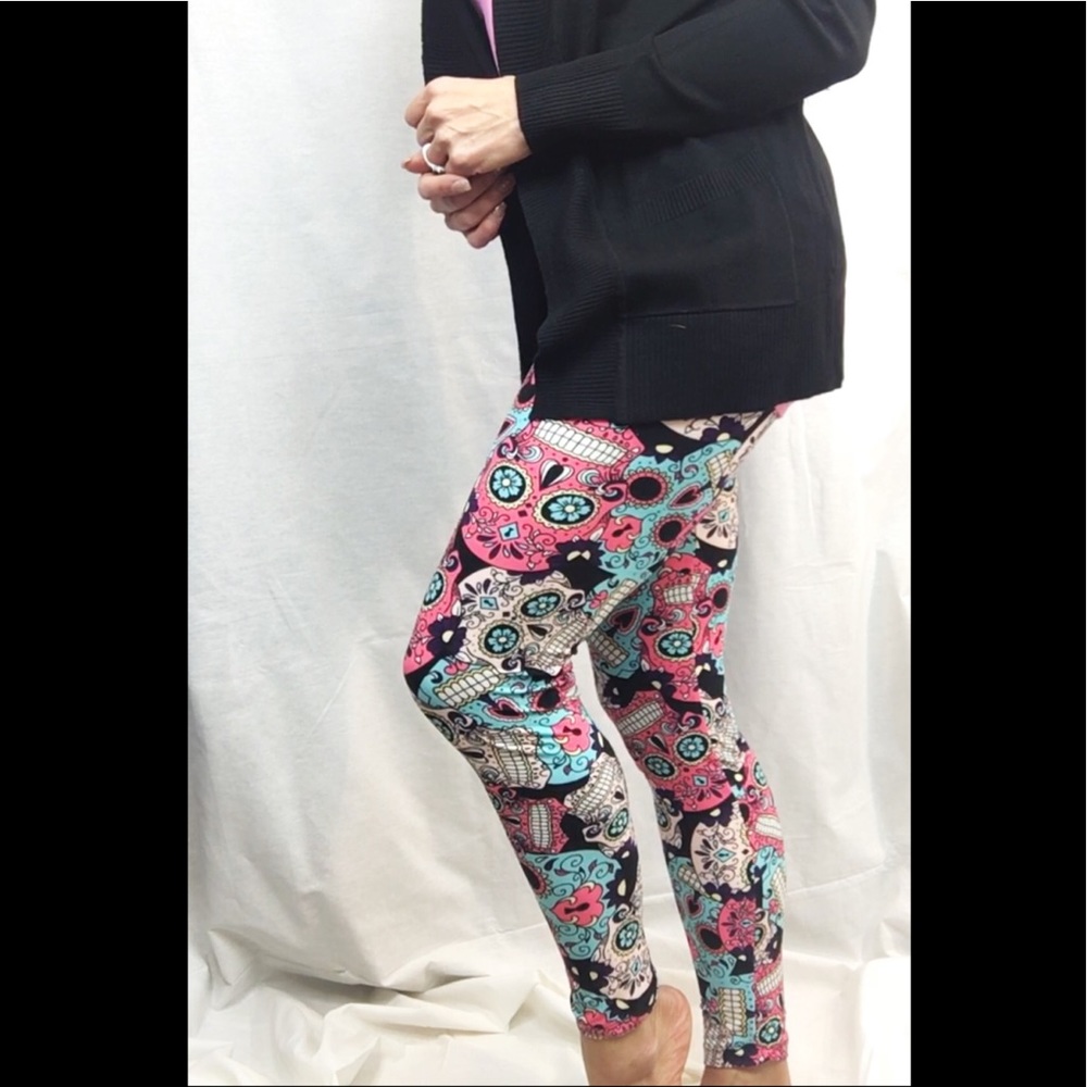 Sugar skull buttery soft leggings - Picture 5 of 6